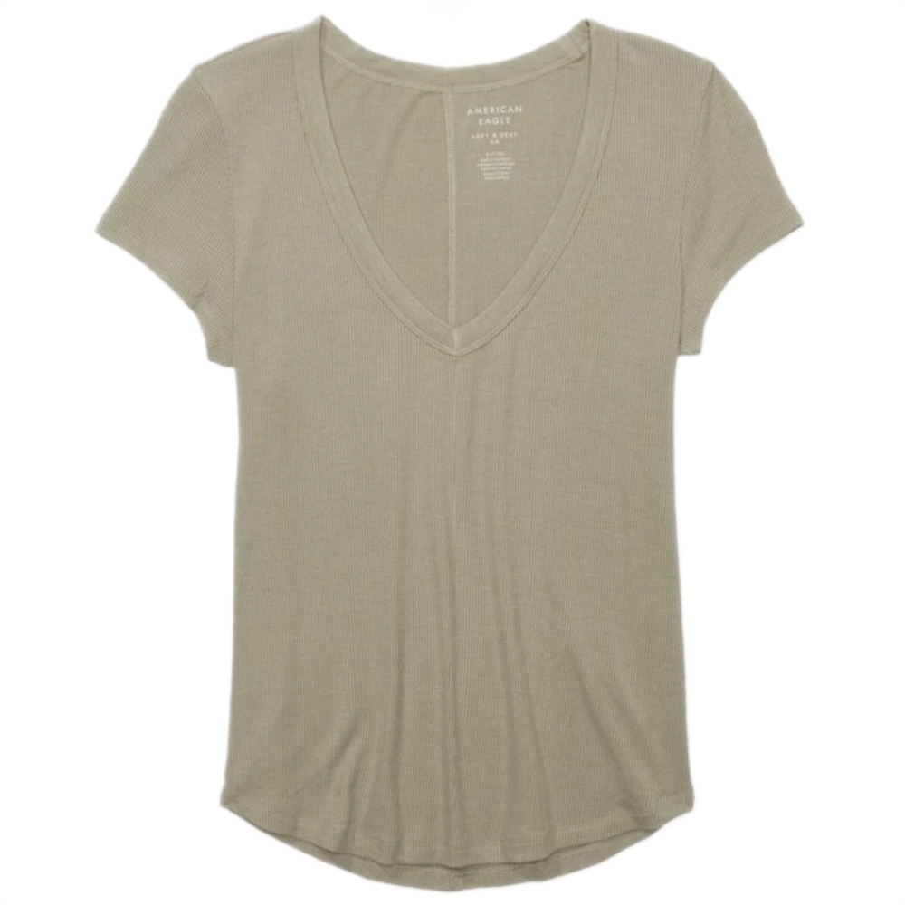 American Eagle AE Women’s AE Soft & Sexy Short-Sleeve V-Neck T-Shirt - XS - NEW